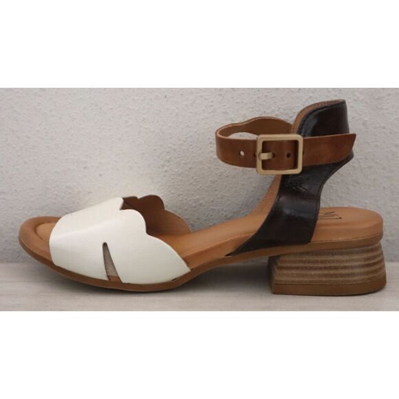 Miz Mooz WMN Sz 37 US 6.5-7 Linen Multi Feena Leather Strappy Heeled Sandals - Picture 8 of 12